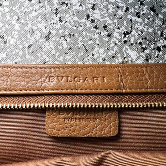 Authentic BVLGARI Logomania Brown Canvas Pouch - Picture 6 of 7